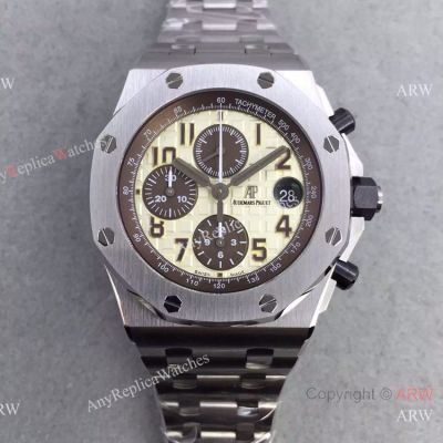 Swiss Grade 3126 Audemars Piguet Replica Watch SS Cream Dial